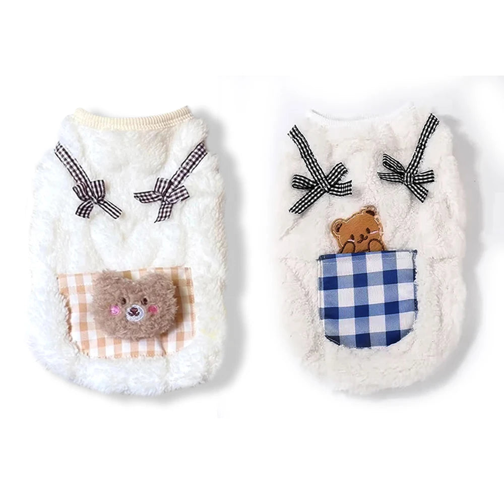 Cozy Plush Pet Vest - Warm Fleece Sleeveless Coat