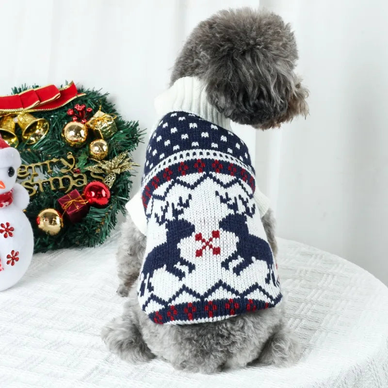 Christmas Knit Dog Sweater - Deer Holiday Costume