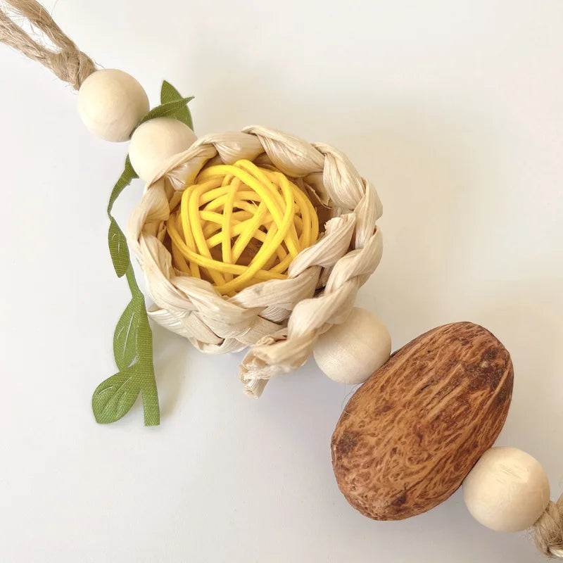 Cotton Rope Pinecone Chewing Toy for Cockatiels