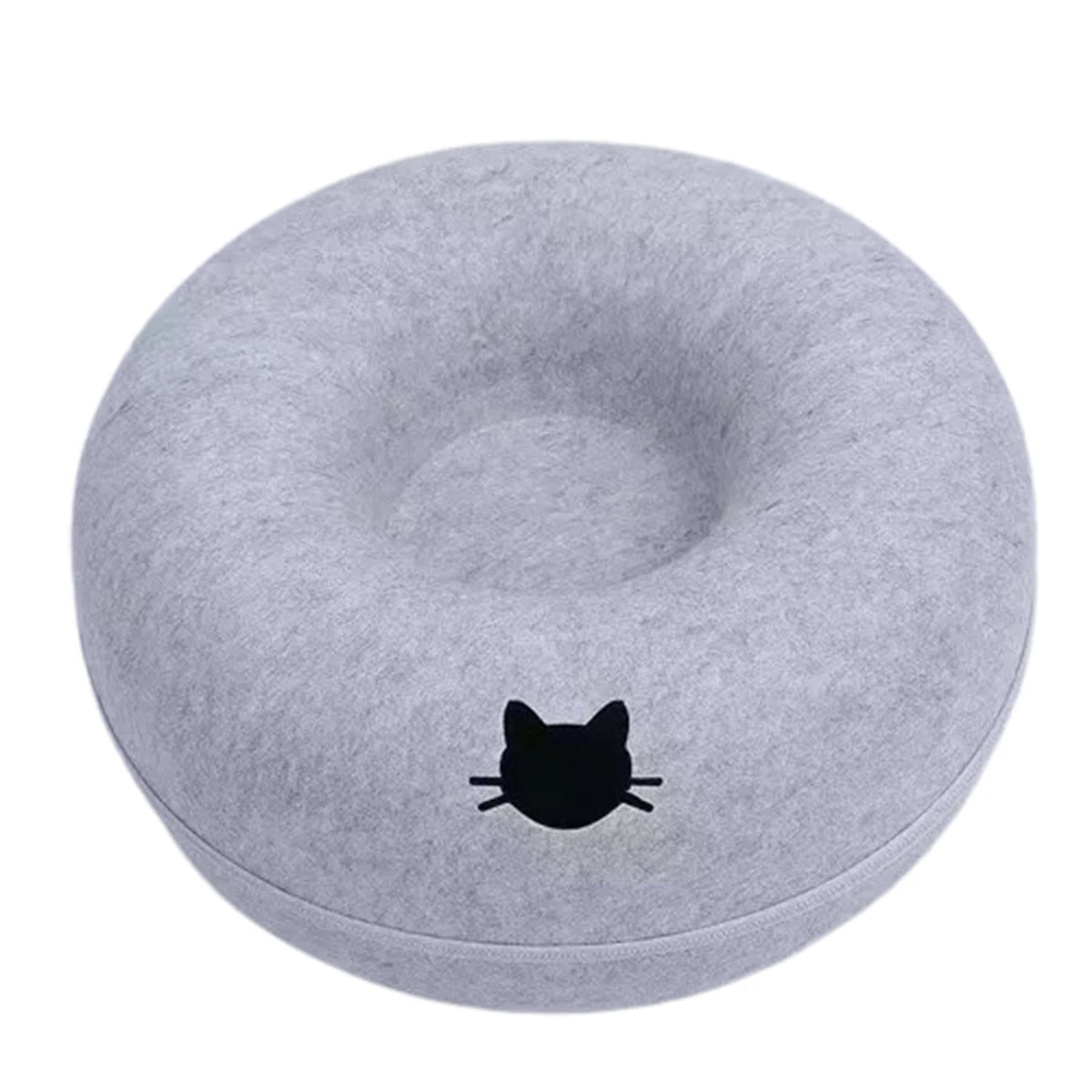 Round Felt Cat Tunnel Bed - Donut Scratcher Nest