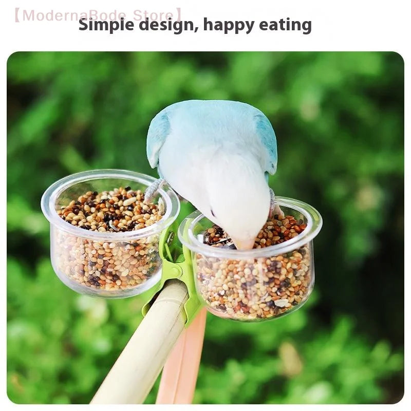 Clip-On Parrot Food and Water Bowl for Small Cages
