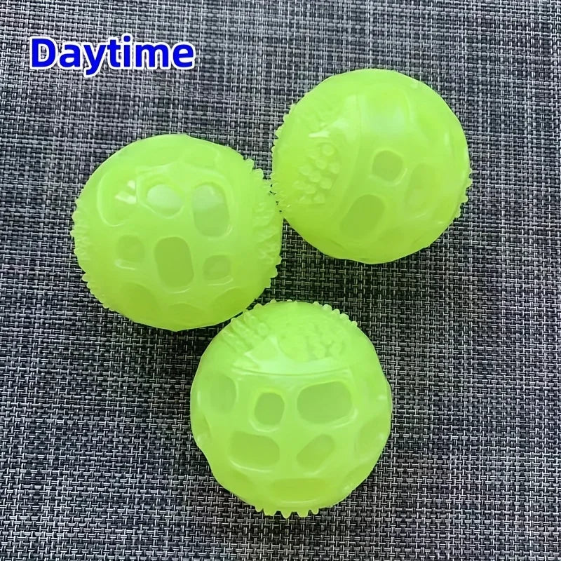 Glow-in-the-Dark Squeaky Dog Ball - TPR Chew Toy
