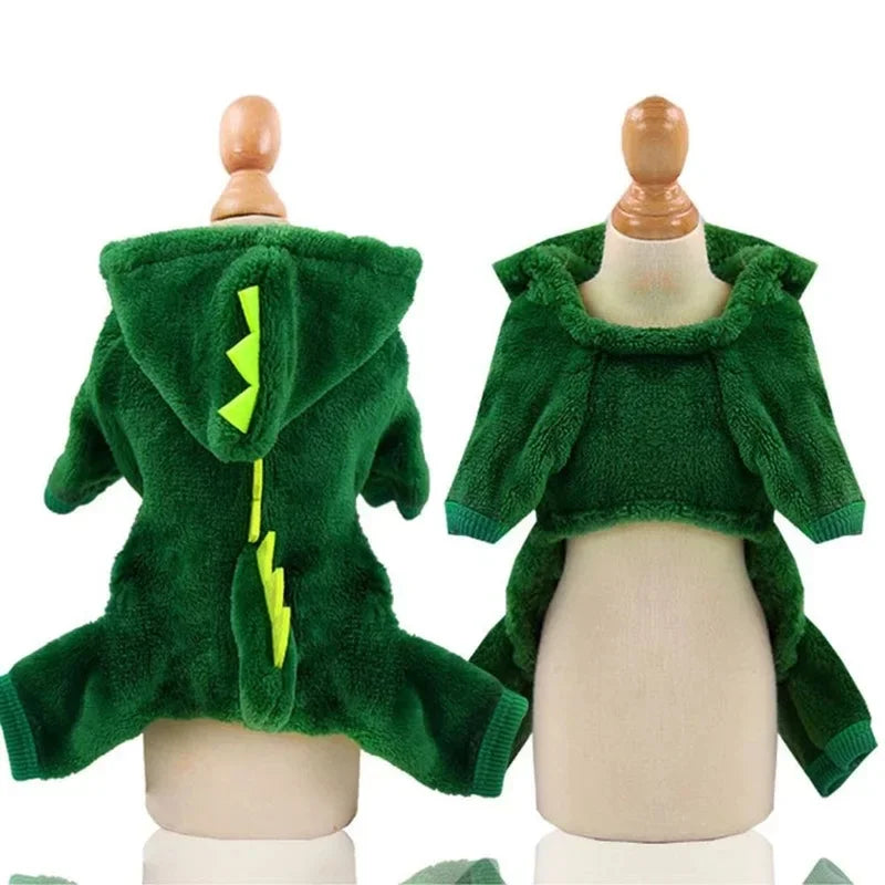 Dinosaur Fleece Pet Hoodie - Halloween Dog and Cat Costume